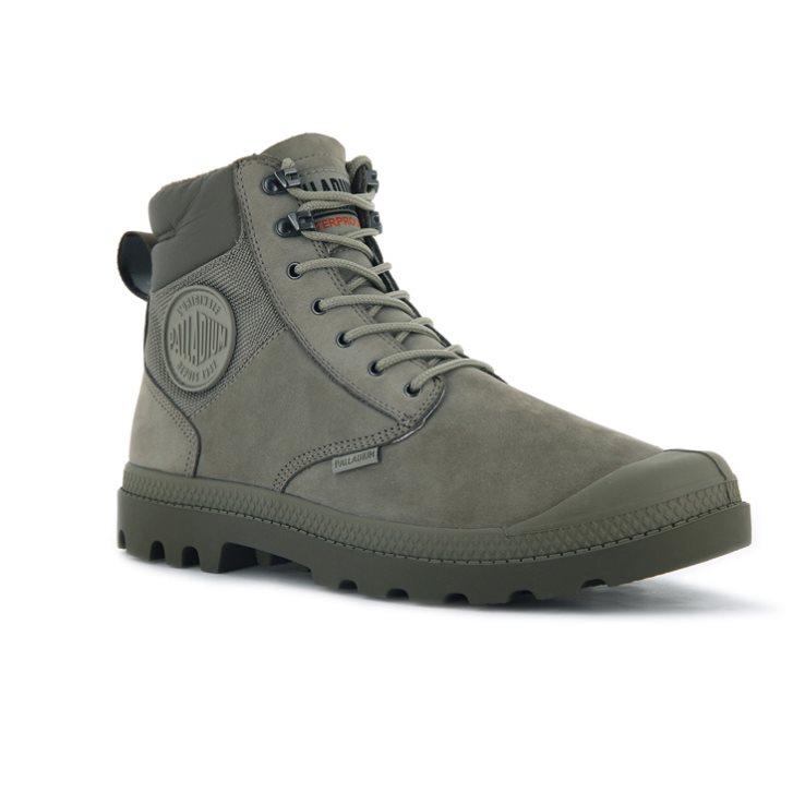 Pánské Boty Palladium Pampa Shield WP+ LUX Olivy Zelené | CZ JNV-16E